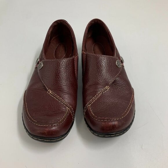 Clarks Women's Hope Roxanne Leather Button Close Comfort Loafer Size 9.5 - Picture 11 of 15
